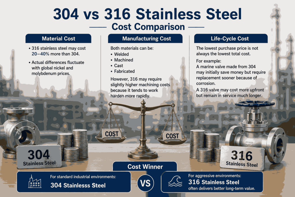 304 vs 316 Stainless Steel cost comparison
