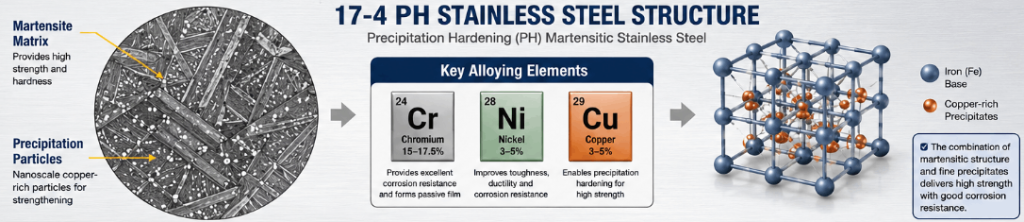 What Is 17-4 Stainless Steel? Properties, Strength, Applications & Alternatives Guide 1 What Is 17-4 Stainless Steel?