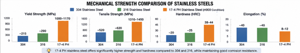 What Is 17-4 Stainless Steel? Properties, Strength, Applications & Alternatives Guide 2 Mechanical Properties of 17-4 PH Stainless Steel