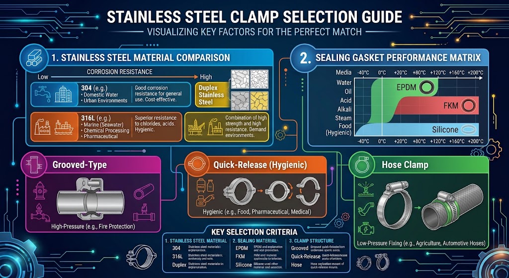 Stainless Steel Clamp Applications: Where and How They Are Used 2 Stainless Steel Clamp Selection Guide