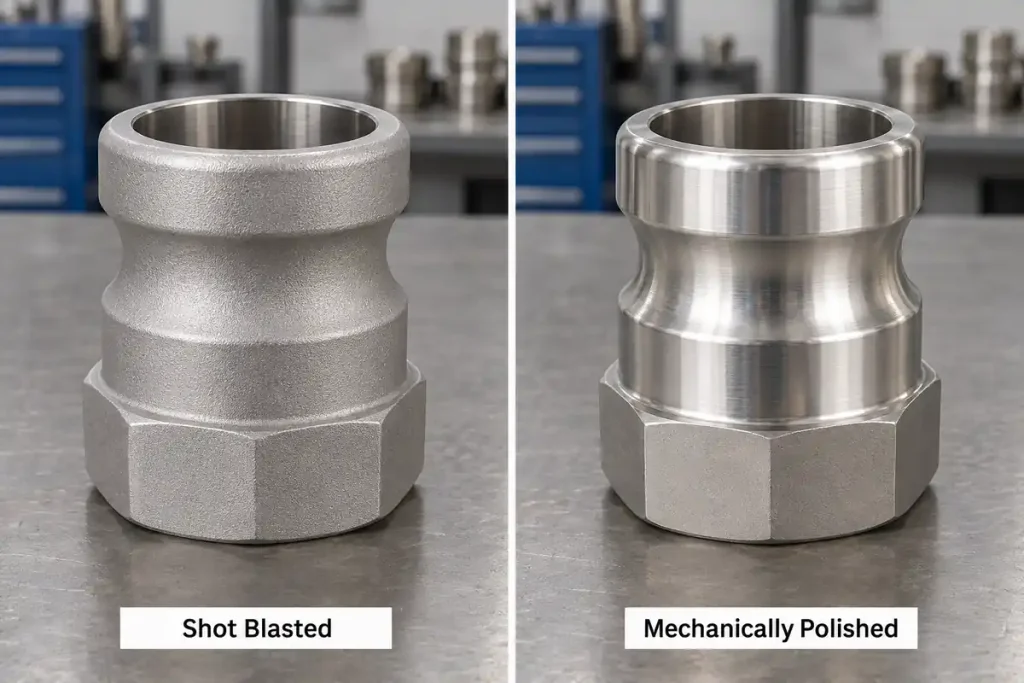 Custom Stainless Steel Camlock Castings 3 Camlock Surface Finish Comparison