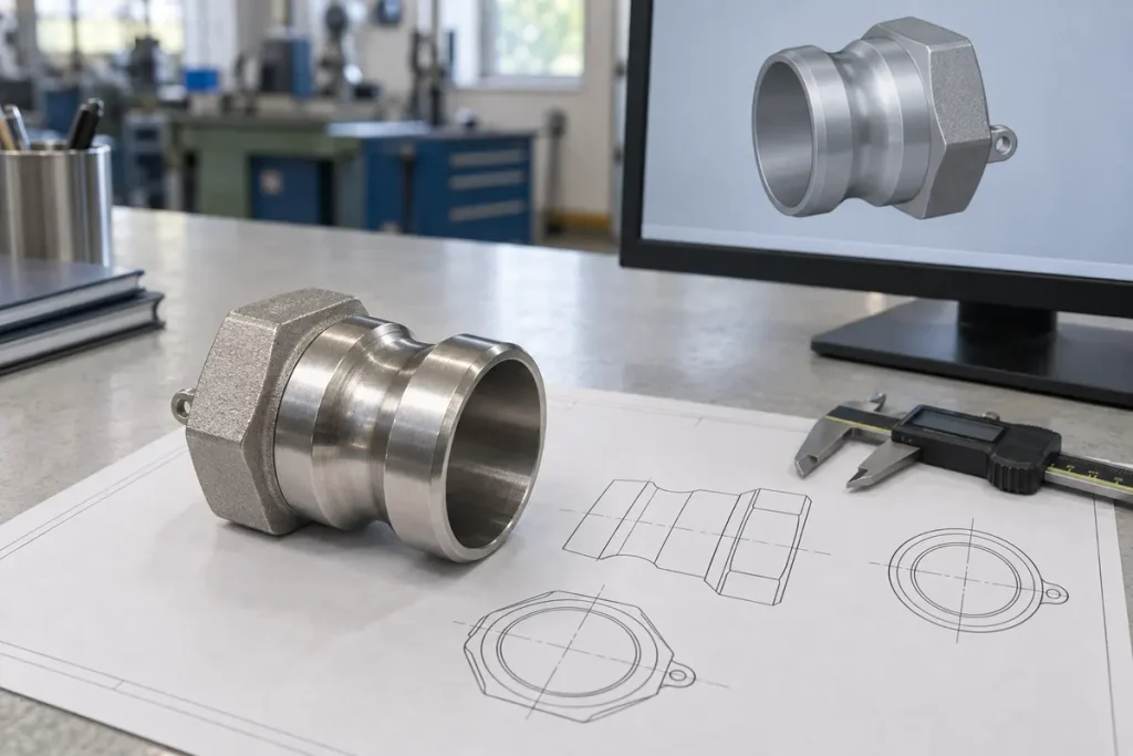 Custom Stainless Steel Camlock Castings 4 Drawing Review for Custom Camlock Castings